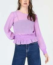 Bar III Womens Smocked Pullover Blouse, Size Large - £14.23 GBP