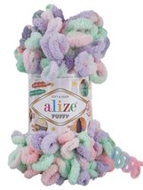 Alize Puffy Color Baby Blanket Yarn Lot of 4skn 400gr 39.3 yds 100% Micropolyest - £19.93 GBP