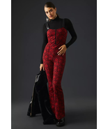 New Anthropologie Maeve Printed Sweetheart Jumpsuit $170 SIZE 0 Red Motif  - £77.53 GBP