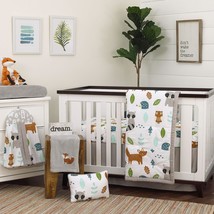 NoJo Dreamer Little Woodland Friends 8 Piece Nursery Crib Bedding Set, G... - £133.76 GBP