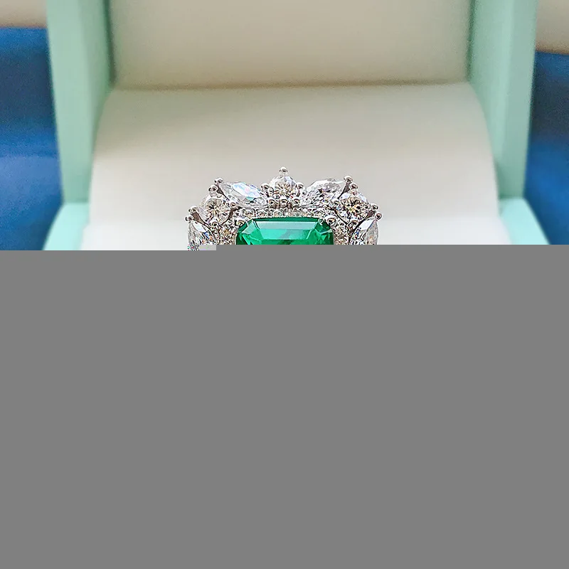 100% 925 Sterling Silver Emerald Moissanite Gemstone Wedding Party Anniversary V - £55.47 GBP