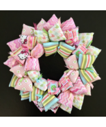 Child’s Pink Green, Blues Hello Kitty Wreath for Girls Room or Nursery - £29.33 GBP