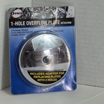 Danco Single Hole Overflow Plate in Chrome and Adapter for Plate with 2 ... - £5.46 GBP