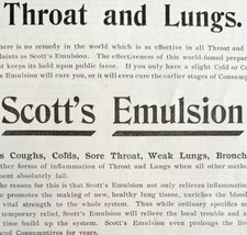 Scott&#39;s Emulsion Medicine 1894 Advertisement Victorian Medical Lungs ADB... - £13.98 GBP