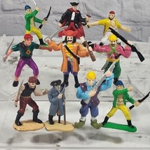 Pirate Figures Lot of 10 Plastic Toy Cake Toppers Assorted Some Vintage  - £13.40 GBP