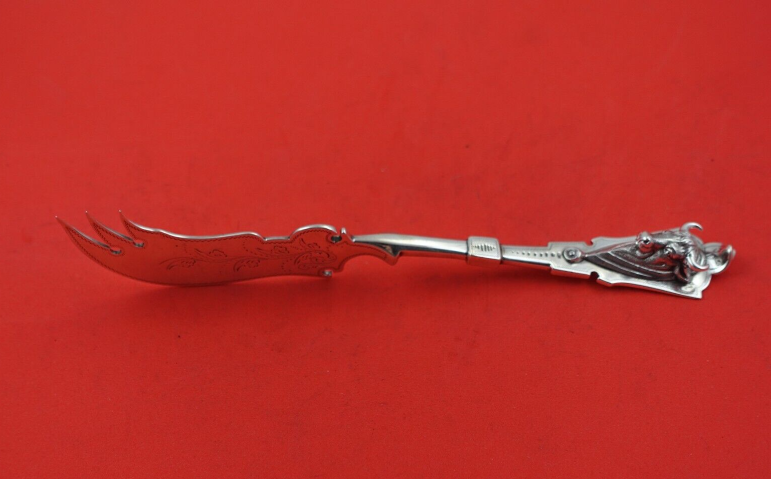 Primary image for Bull by George Sharp Sterling Silver Cheese Knife w/ Pick Twisted 8" Figural
