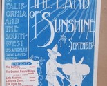Charles Lummis THE LAND OF SUNSHINE Original Broadside Poster 1895 Arts ... - $44.99
