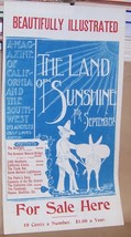 Charles Lummis THE LAND OF SUNSHINE Original Broadside Poster 1895 Arts &amp; Crafts - £35.52 GBP