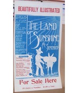 Charles Lummis THE LAND OF SUNSHINE Original Broadside Poster 1895 Arts ... - £35.34 GBP