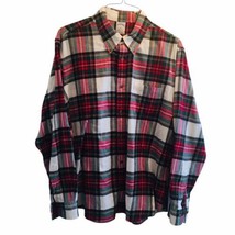 Mens Brooks Brothers Regent Fit Red Green Plaid Flannel Shirt Size XL - £26.47 GBP