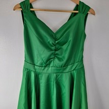 Cocktail Dress Green Ruched Medium Babeyond - £14.29 GBP