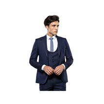 Men 3pc European Vested Suit WESSI by J.VALINTIN Extra Slim Fit JV12 Navy blue image 11