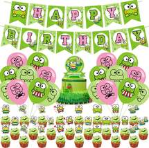 The Frog of Keroppi Birthday Party Decorations, Cartoon Big-Eyed Frog Theme Birt - £24.55 GBP