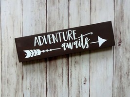 Adventure Awaits - Mini Wood Sign Shelf Sitter Perfect for a Nursery! - £4.63 GBP