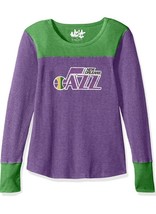 NBA Throwback New Orleans Jazz Blindside Thermal Top Womens XL Purple Green - £10.59 GBP