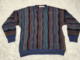 Vintage Norm Thompson Sweater Mens XL Cosby Biggie Coogi Textured 3D Pul... - £44.56 GBP