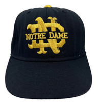 Notre Dame Hat Cap Fitted Size 6 7/8 Blue Pro Line Made in USA Yellow Embroidery - £11.86 GBP