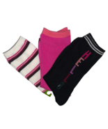 Kate Spade Crew Socks Pink Black 3 Pair Hello Stripe Multiple Patterns S... - £19.32 GBP