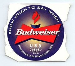 Sticker Decal Budweiser Beer Atlanta 1996 Olympics Sponsor - £23.72 GBP