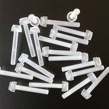 60 x Transparent Clear Plastic Acrylic Thumbscrews, slotted+knurled M6 x... - £25.09 GBP