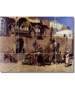 Edwin Weeks Village Painting Ceramic Tile Mural BTZ09559 - $164.12 CAD+