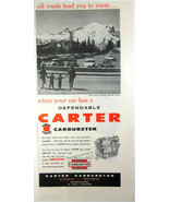 Vintage Print Ad 1956 Carter Carbureter Car Part Washington Mountain Pho... - £7.84 GBP
