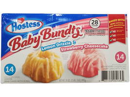 Hostess Baby Bundts Variety 28 ct/32 oz (Lemon Drizzle &amp; Strawberry Chee... - £18.06 GBP