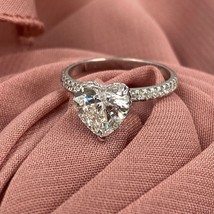 IGI Heart Brilliant Cut 1.59 CT F-VS1 Lab Grown Diamond 2.11 TCW Ring 18... - $24,316.53 MXN