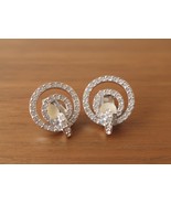 Nolan Miller Pave Clear Rhinestone Circle Clip Earrings - $39.29 CAD