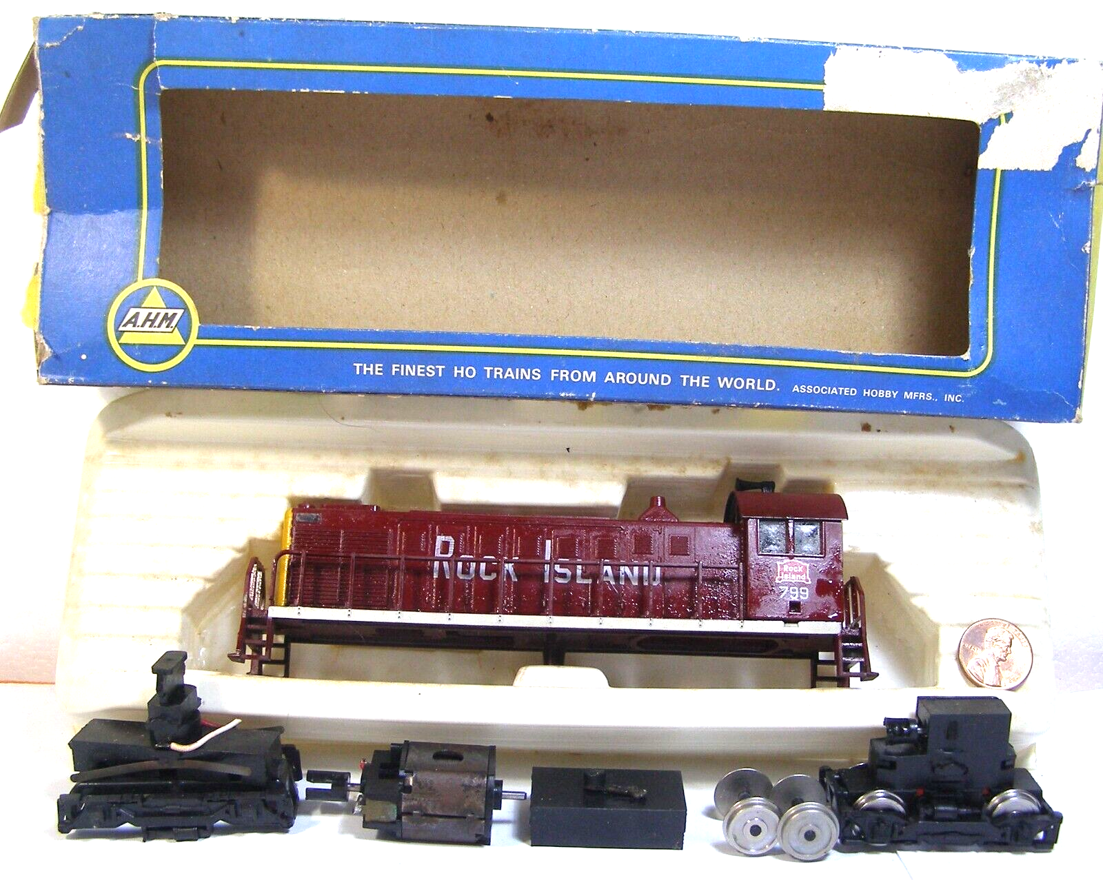 A.H.M. HO Model RR Diesel Switcher for Parts/Repair Rock Island 799 IJT - $24.95