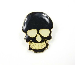 Black Skull Pin Hat Tac Enamel Lapel NEW Biker Halloween - £3.90 GBP