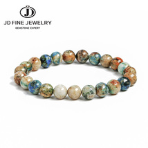 JD Handmade 3A Natural Phoenix Stone Beads Bracelet Men Yoga Mala Jewelry Green  - £12.31 GBP