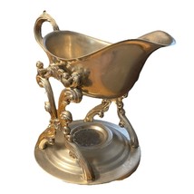 F B Rogers Gravy Boat Silver Plate w Warming Stand Vintage 2 Piece Hong ... - $34.65