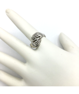 HUG sterling silver ring - size 6.75 detailed fingers hands band 2.3 grams - £23.77 GBP
