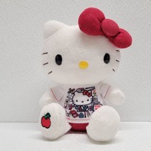 2013 Sanrio Hello Kitty Plush In School Shirt Apple On Foot With Red Bow 8&quot; - £37.94 GBP