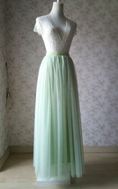 LIGHT GREEN Tulle Maxi Skirt Outfit Wedding Bridesmaid Plus Size Tulle Skirts image 2