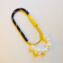 Roped And Pearled Shackle Bag Charm Black - $17.82