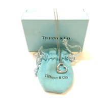 Tiffany &amp; Co. Elsa Peretti Open Heart Necklace Pendant Top Silver 925 W/Box - £68.55 GBP