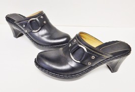 Frye Women&#39;s Boots Mules Shoes Leather Belt Logo Buckle Slip On Brazil Black 9 M - £39.05 GBP