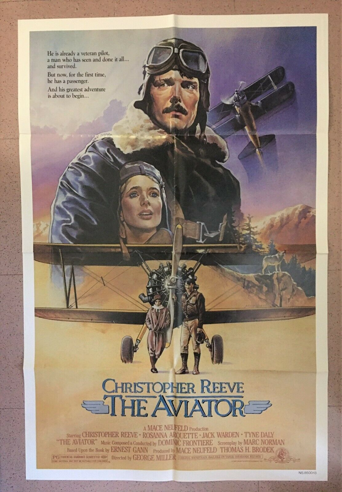 THE AVIATOR (1985) Christopher Reeve as 1920&#39;s Mail Pilot With Rosanna A... - $95.00