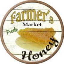 Farmers Market Honey Novelty Metal Mini Circle Magnet - £10.41 GBP