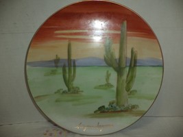 Ceramic Wall Plate Vintage 1950s Hand Painted Plate Saguaro Cactus of Arizona EC - £23.97 GBP