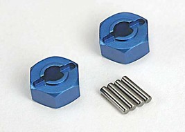 Traxxas Part 1654X Wheel hubs hex blue-anodized Aluminum Slash New in Package - £14.93 GBP
