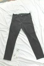 Gap Destressed 33R 33 Jeans Resolution Slim Straight Soft  Black Denim H... - $14.85