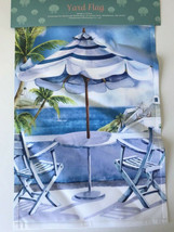 Umbrella Beach Scene Yard Garden Flag Welcome 12&quot;x 18&quot; Outdoor Summer House - $22.42