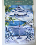 Umbrella Beach Scene Yard Garden Flag Welcome 12&quot;x 18&quot; Outdoor Summer House - £17.86 GBP
