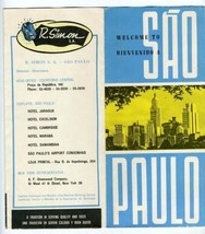 Sao Paulo Brazil Brochure and Map by R Simon Jewelers 1960 - £14.22 GBP