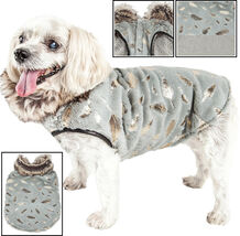 Pet Life 'Gold-Wagger' Gold Leaf Designer Fashion Mink Fur Dog Coat Jacket - $34.64+