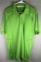 Adidas Golf Polo Shirt ClimaCooL Mens Size Large  Lime Green+Grey Stripes - £10.87 GBP