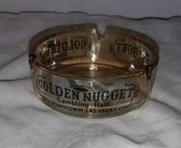Vintage Golden Nugget Gambling Hall Las Vegas Nevada Glass Cigarette Ash... - $14.99